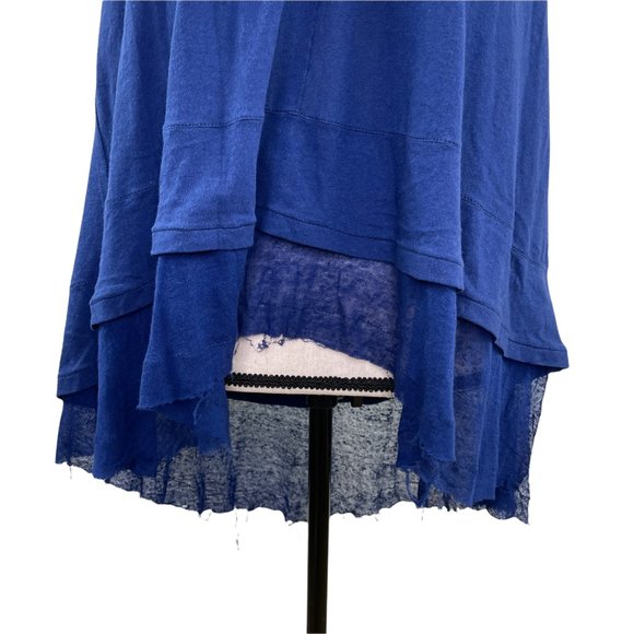 FREE PEOPLE WE THE FREE BLUE PEACHY TEE DISTRESSED TANK TOP SMALL - Picture 6 of 12